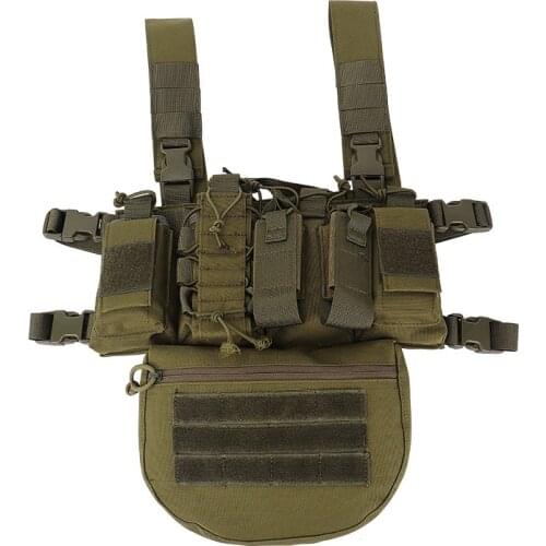 Tactical Chest Rig Military Army Molle Airsoft Vest Bag Outdoor Combat Training Vest CS Game Hunting Camo Chest Vest