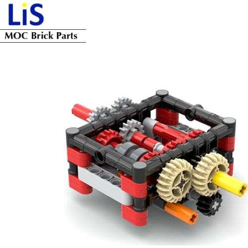 Technical NEW 4-Speed Sequential Gearbox Engine High-Tech MOC Building Blocks Bricks Model DIY Toys Gifts