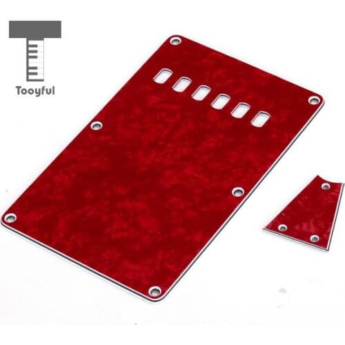 Tooyful High Quality 3 Ply Collulose&PVC Tremolo Cover And Anti-Scratch Truss Rod Cover Red Pearl Acce Professional Stratocaster
