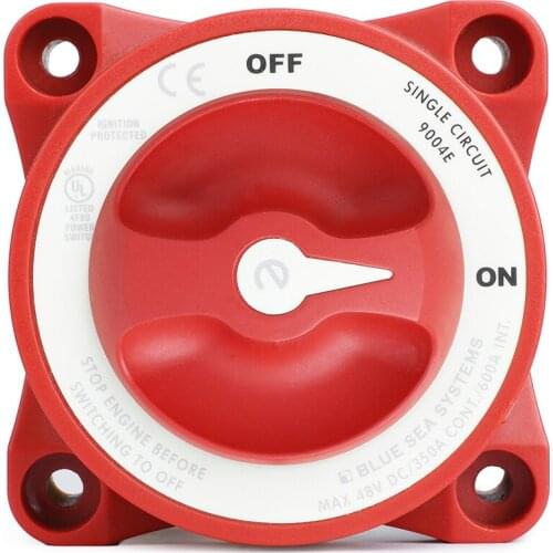 E-Series Water-Proof Ignition Protection Marine Single-Circuit Battery Isolation Switch Red 12-48V 350-600A With AFD