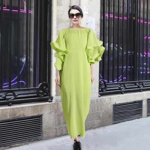 Women Dress Summer Autumn High-Quality Personalized Design Chiffon Lace Short Sleeve Skirt