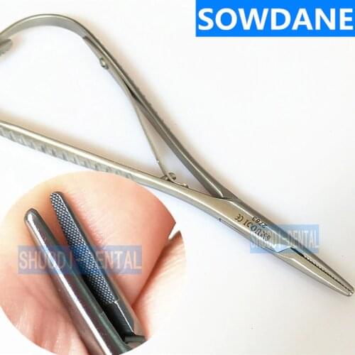 Serrated tip Dental Orthodontic Mathieu Needle Holder Plier 14cm Short Type, Medium Width Beak Instrument Dental Surgical Tool