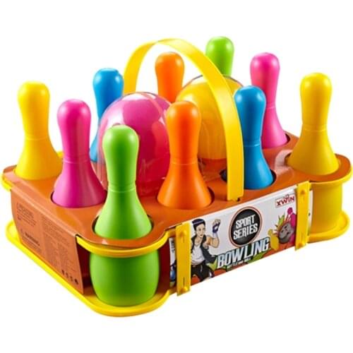 10 Pins 1 Ball Colorful Bowling Ball Play Baby Sport Toys for Children Kids Outdoor Indoor Game Toy GXMB