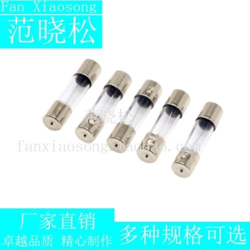 100pcs 5x20mm 250V Glass tube Fuse cutout 0.1A0.2A0.3A0.4A0.5A1A1.5A2A2.5A3A3.15A4A5A6A6.3A7A8A10A12A15A20A25A30A