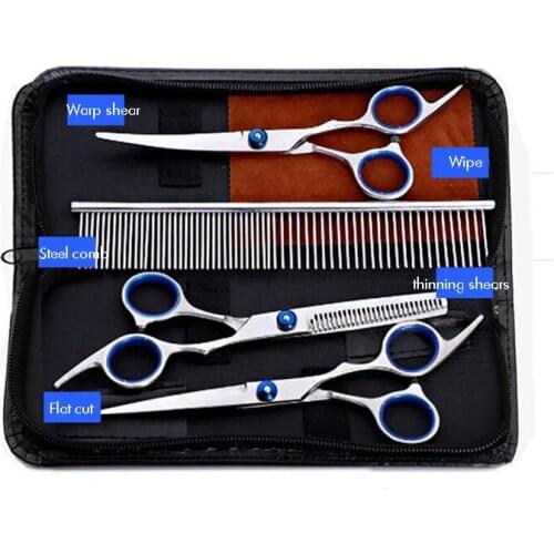 6 Pcs Hair Cutting Scissors Set Hairdressing Scissors Kit, Thinning Shears Scissors, Hair Comb, Storage Case for Men Women Pet