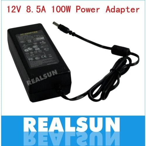 50pcs/lot AC/DC Power Adapter 12V 8.5A 100W Power Supply Adapter with EU US AU UK plug AC Cable Wholesale free fedex
