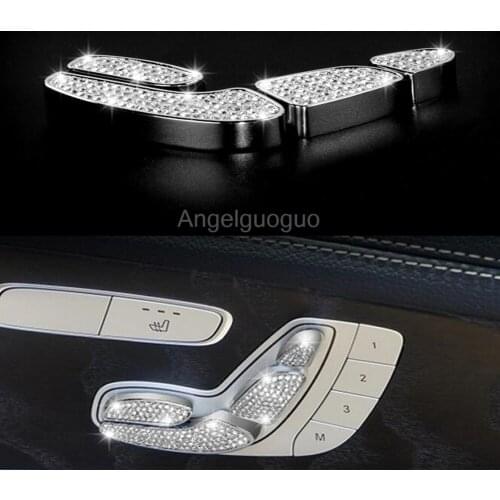 Angelguoguo 8PCS/SET for Mercedes Benz S Class S320L S400 S500 S600L Auto Car Seat adjustment button knob switch trim sticker