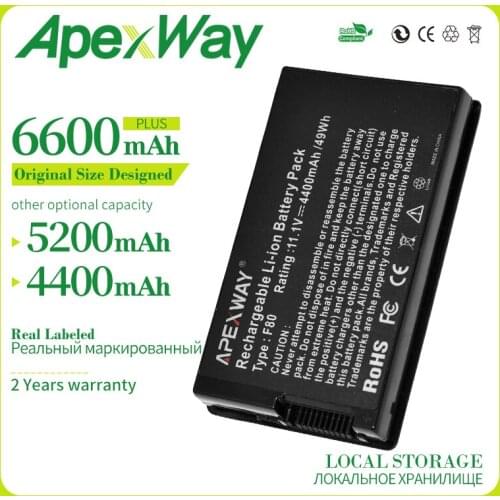 Apexway Black Laptop Battery for Asus A32-F80 F80 F80Cr F80s F81 F81E F81Se F83 F83Cr F83E F83S F83Se F83T F83V F83VD F83VF K41