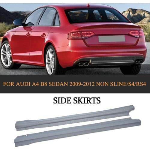 PU Auto Body Aprons Side Skirts for AUDI A4 B8 Standard Sedan 4 Door 2009-2012 2PCS