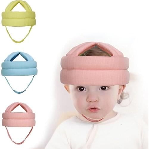 Baby Linen Fabric Protective Hat Baby Toddler Head Protective Cap Safety Learn to Walk Cap Helmet Children Anti Collision Hat