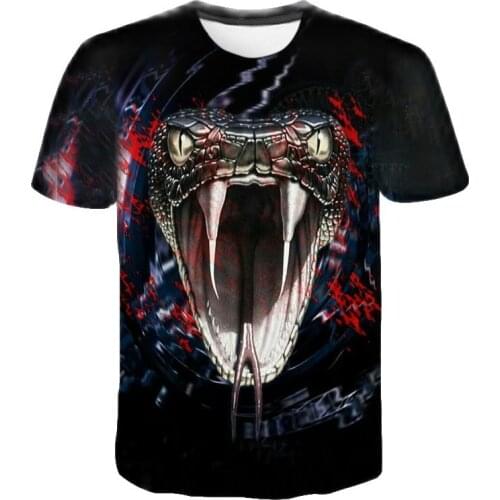 3D Printed T Shirts Snake Men Short Sleeve tshirts New Fashion Woman Funny Children Hip Hop Tops Summer Boy Girl Kids Tops Tee