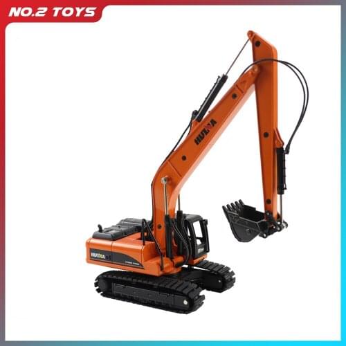 HUINA 1522 1:50 Alloy Long Arm Excavator Truck Car Metal Professional Engineering Construction Vehicle RC Model Toys For Boys