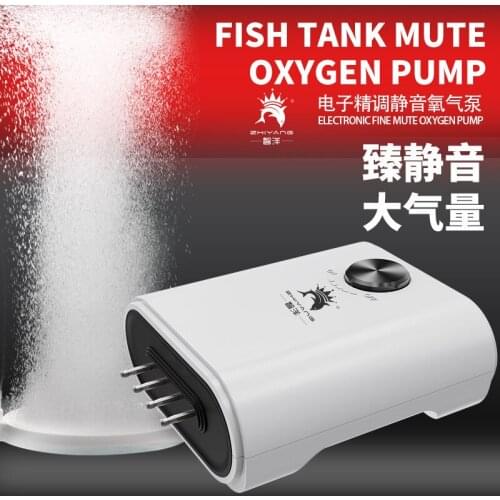 110V/220V Aquarium Fish Tank Oxygen Pump Fish Farming Oxygen Oxygen Pump Silent Single and Double Hole Porous Oxygen Pump