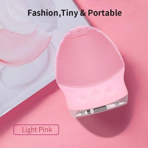 Mini Electric Facial Cleansing Brush Silicone Sonic Face Cleaner Deep Pore Cleaning Skin Massager Face Cleansing Brush Device