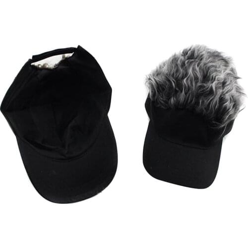 Fashion Baseball Caps With Fake Hair Wig For Men Women Sun Visors Hat Cap Baseball Tennis Sports Hats Toupee Cap Unisex Wig Hat