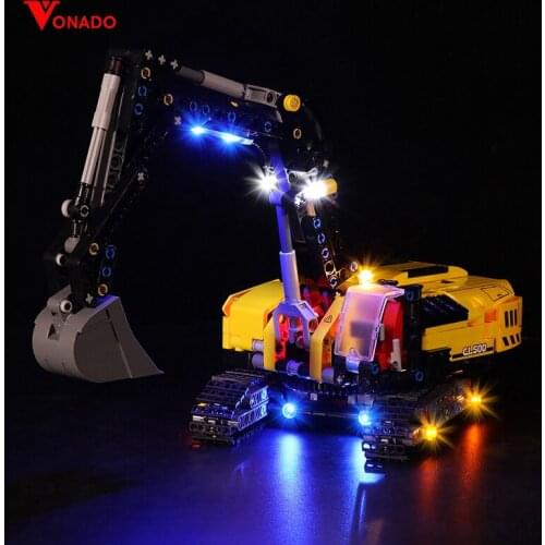 Vonado LED Lighting Set for 42121 Technic Heavy-Duty Excavator Light Kit, Not Included the Building Block