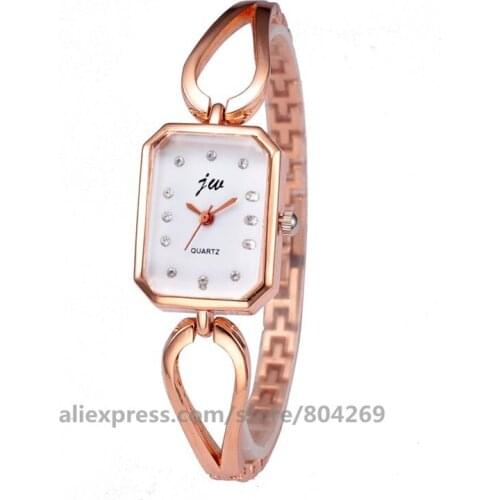 Charm Big Rhinestone Square Watches Wholesale Fashion Style Casual Women Watch Rose Gold Bracelet Watch Jw 3219