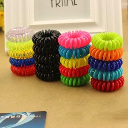 10PCS Rubber Band Headwear Rope Spiral Shape Elastic Hair Bands Girls Hair Accessories Hair Ties Gum Telephone Wire XIN