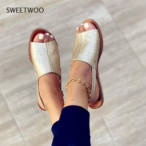 Womens Sandals 2021 Summer Female Slippers Flat Woman Peep-toe Comfort Slip-on Sandalias Casual Shoes