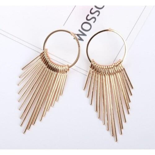 Stud earrings Circle Length Tassel Stud Earrings