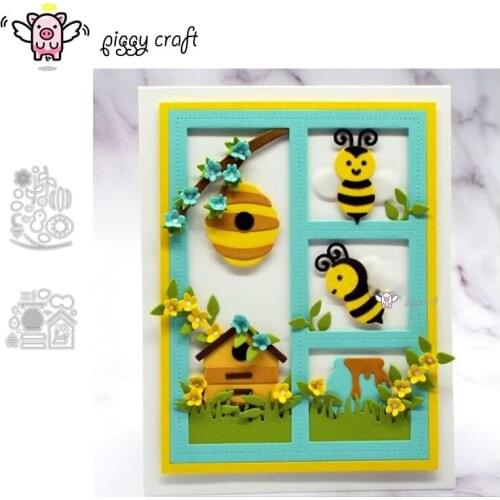 Piggy Craft metal cutting dies cut die mold Bee house decoration Scrapbook paper craft knife mould blade punch stencils dies