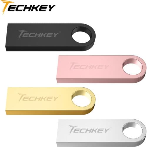 Usb Flash Drive 32gb 16gb 8gb TECHKEY Pen Drive флэш-накопител 128gb 64gb pendrive waterproof u disk 4 pieces Pen Drive for PC