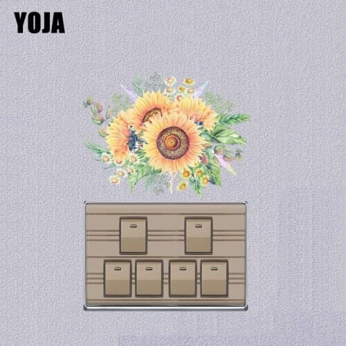 YOJA Gorgeous Elegant Sunflower PVC Switch Sticker Leisure Life Pastoral Style Decor Wall Decal 15SS0189