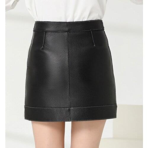 Waist Women Mini Genuine Leather Slim Black Punk High Street Female Short Spring Autumn Fashion Moto Lady Skirt