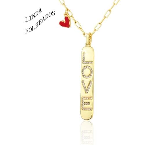 2021 New Design Fashion For Women Girls Birthday Wedding Party Gift Love Letter Pendant Necklace Gold Color Name Jewelry Chain