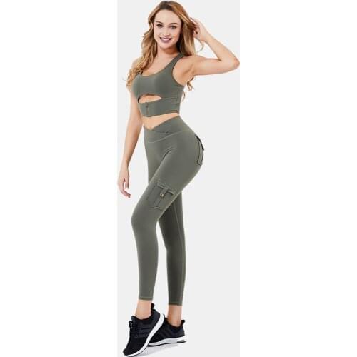 Fitness Women Yoga Set Gym 2-Piece Bras+Seamless Leggings Push Up Pants Exercise Padded Workout Running Suit Sportswear Athletic