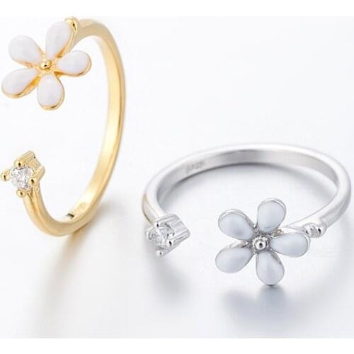 Todorova Korean Female Elegant Flower Hand Knuckle Rings Fashion Adjustable Finger Ring For Women Accessories Jewelry