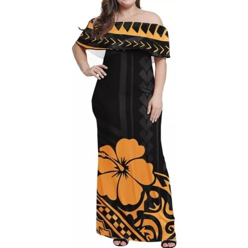 HYCOOL Summer Dress Women Sleeveless Flroal Printed Ruched Party Long Maxi Dresses Polynesian Tribal Sexy Vestidos Sundress