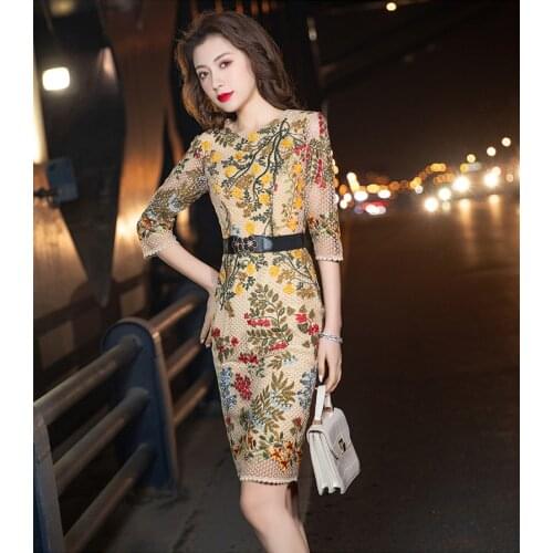 New spring and summer office lady Fashion casual brand female women girls half sleeve dress clothing