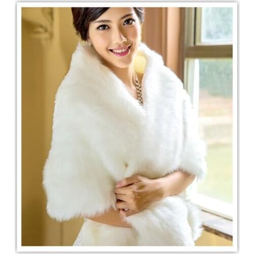 Winter Faux Bolero Ivory Warm Short Bridal Boleros New Arrival Free Shipping ( Length:156cm, Width:46cm)