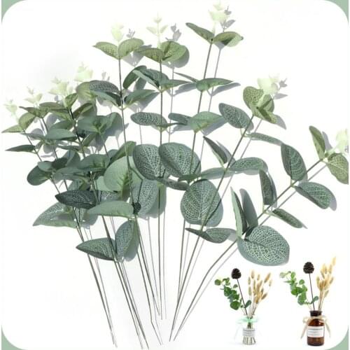 10 Bunches Eucalyptus Leaves Artificial Plants Vases for Home Decor Wedding Brooch Decorative Flowers Living Room Scrapbooking
