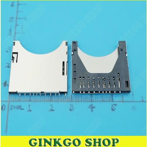 10pcs/lot 2 in 1 SD Card Slot Holder Tray Connector Self Push Type Copper Commun use