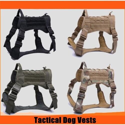 1000D Nylon Tactical Dog Vest 15-60kg Big Size Dog Pet Clothing Outdoor Wear-resisting Waterproof Army Dog Training Waistcoat
