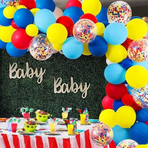 104Pcs/set Carnival Balloons Arch Red Yellow Multicolor Confetti Balloon Garland Kids Birthday Party Decor Baby Shower Globos
