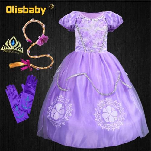2019 Fantasia Infant Princess Sofia Dress Carnival Costume Child Birthday Girl Sophia Dress Young Girls Tulle Ceremony Ball Gown