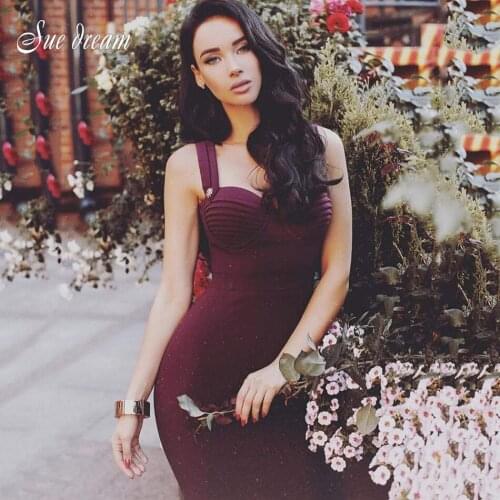 2021 Summer New Female Fashion Sexy Spaghetti Diamond Deep V Backless Sexy Solid Color Bandage Dress Bodycon Club Party Dress