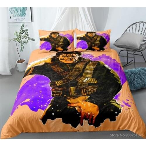 3D Cartoon Printed Jackson Duvet Cover Set Twin Full Queen King Size Bedding Set Bed Linens Bedclothes for Singer Fans Bedroom