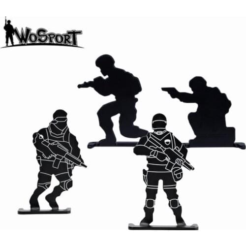 4Pcs/Set Soldier Shooting Metal Target Set Outdoor AEG GBB Airsoft Shooting Training Practicing Target Paintball Accessories BK