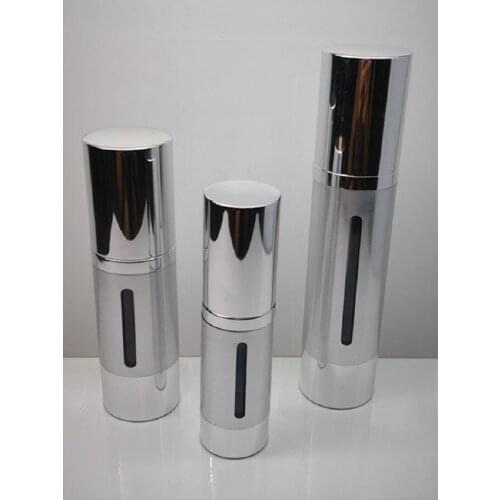 50ml silver/gold airless bottle for serum/lotion/emulsion/foundation/gel/toner refillable portable cosmetic packing