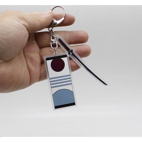 Anime Acrylic Pendant Keychain Demon Killer Kimetsu no Yaiba Ghost Blade Keychain Male Female Cosplay Jewelry Accessories Gift