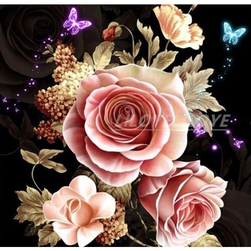 Full Round /Square Diamond Embroidery Sale 5D DIY Diamond Painting "Blooming Roses" Diamond Mosaic Rhinestone Wall Decor FG1299