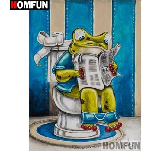 HOMFUN Full Square/Round Drill 5D DIY Diamond Painting "Animal frog" Embroidery Cross Stitch 5D Home Decor A00604