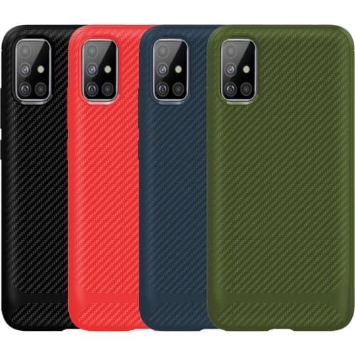 30pcs/lot Carbon Fiber Quakeproof TPU Case for Samsung S20 Plus S20 Ultra A21 A51 A71