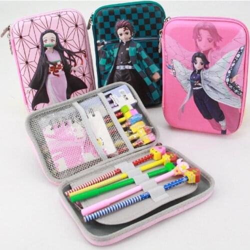 Anime Pencil Case Ghost Slayers Blade Stationery Case Waterproof and Non-fading Large-capacity Pencil Case Student Supplies