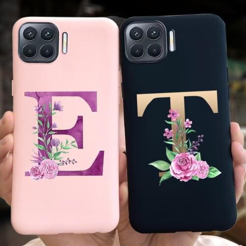 For OPPO Reno4 Lite Case Cute Letters Pattern Phone Cover For OPPO Reno 4 Lite CPH2125 Back Case Floral Soft TPU Fundas