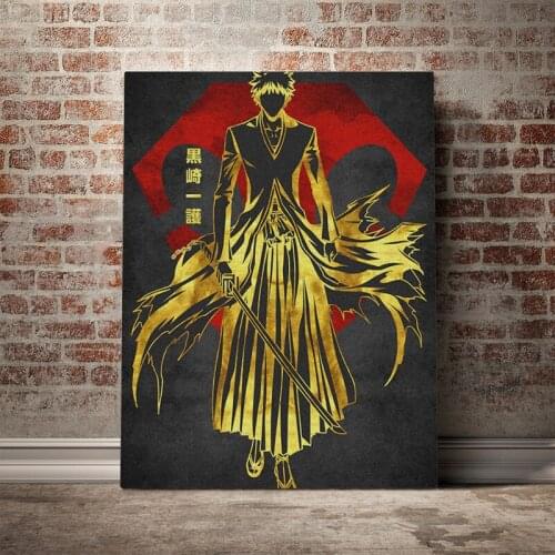 Ichigo Kurosaki Bleach Poster Canvas Wall Art Decoration prints for living Kid Children room Home bedroom decor painting